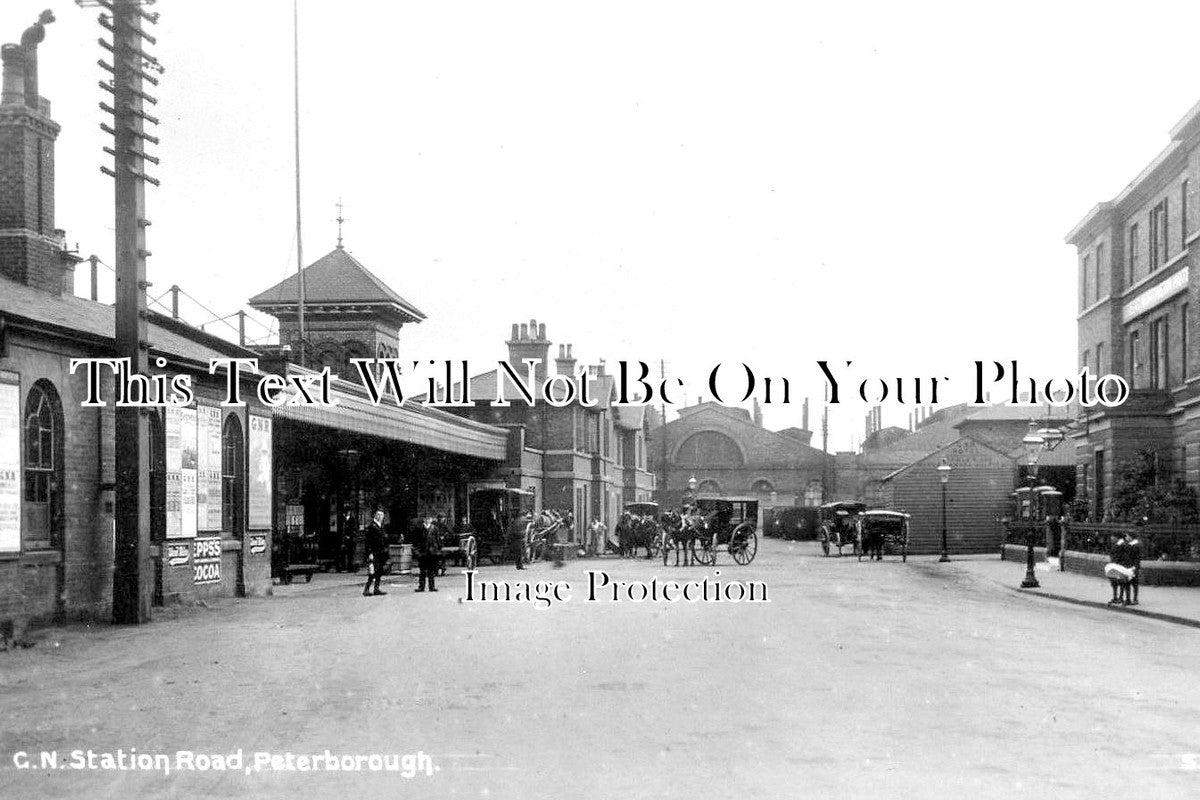 CA 653 - Station Road, Peterborough Railway Station, Cambridgeshire c1910