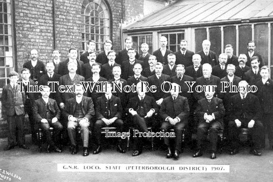 CA 819 - GNE Loco Staff, Peterborough District, Cambridgeshire 1907