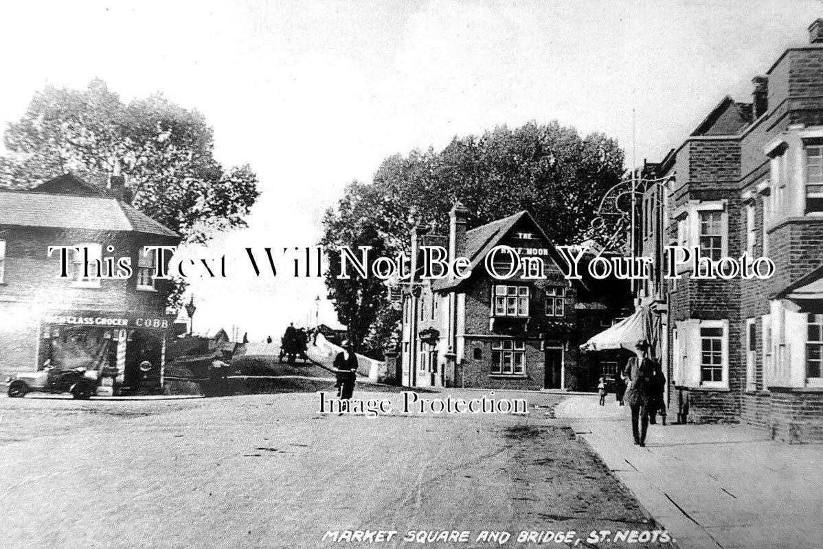 CA 983 - Market Square & Bridge, St Neots, Cambridgeshire c1914