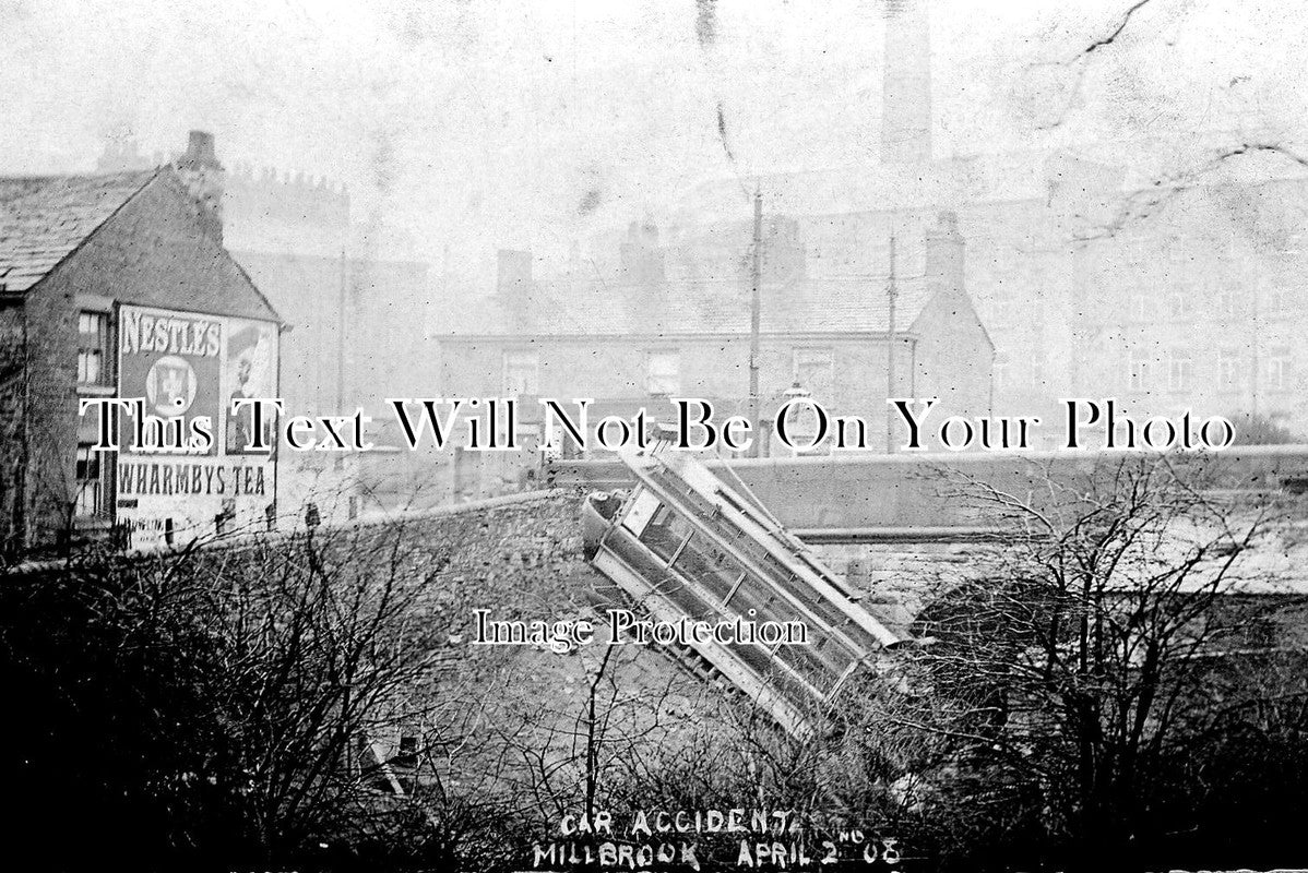 CH 1120 - Tram Car Accident On Bridge, Millbrook, Stalybridge, Cheshire 1908