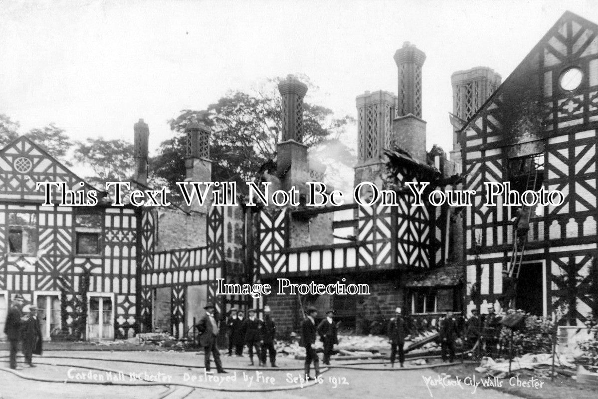 CH 1127 - Fire At Carden Hall, Clutton, Cheshire 1912