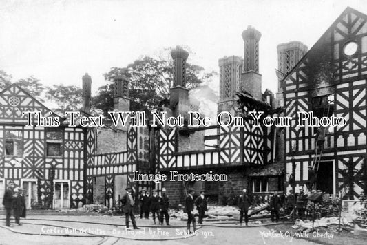 CH 1127 - Fire At Carden Hall, Clutton, Cheshire 1912