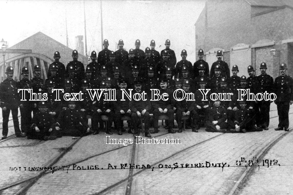 CH 1338 - Nottingham City Police On Strike Duty, Birkenhead, Cheshire 1912