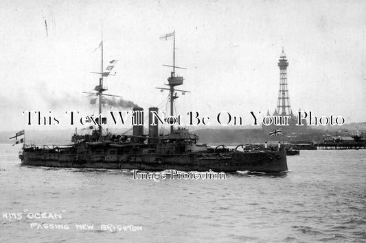 CH 136 - HMS Ocean Passing New Brighton, Wirral, Cheshire