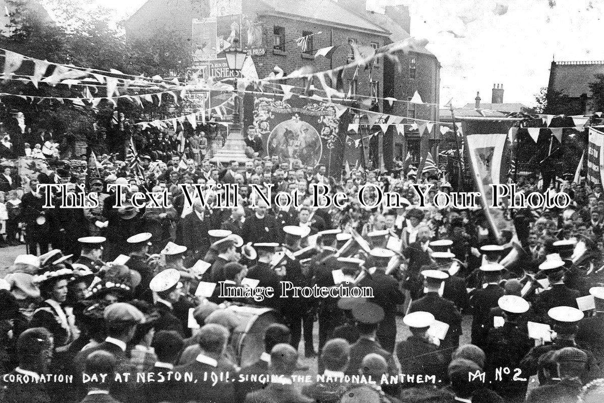 CH 1543 - Coronation Day At Neston, Wirral, Cheshire 1911