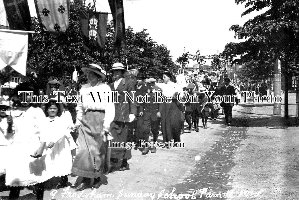 CH 1582 - Sunday School Parade, Main Street, Frodsham, Cheshire 1915