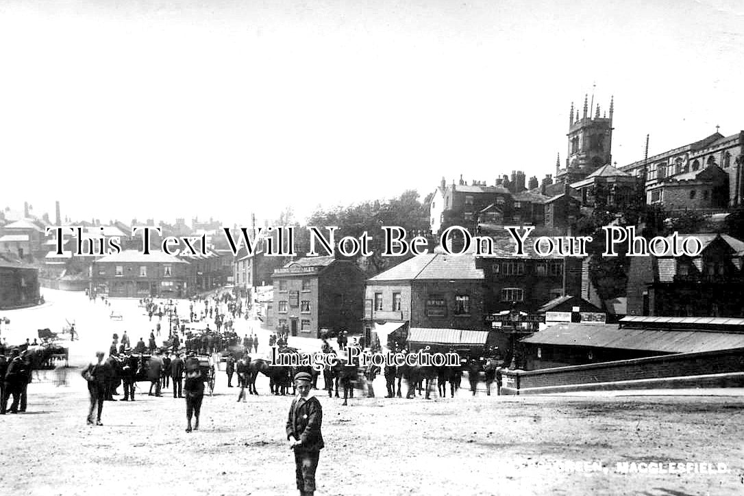 CH 1903 - Market Day, Waters Green, Macclesfield, Cheshire c1919