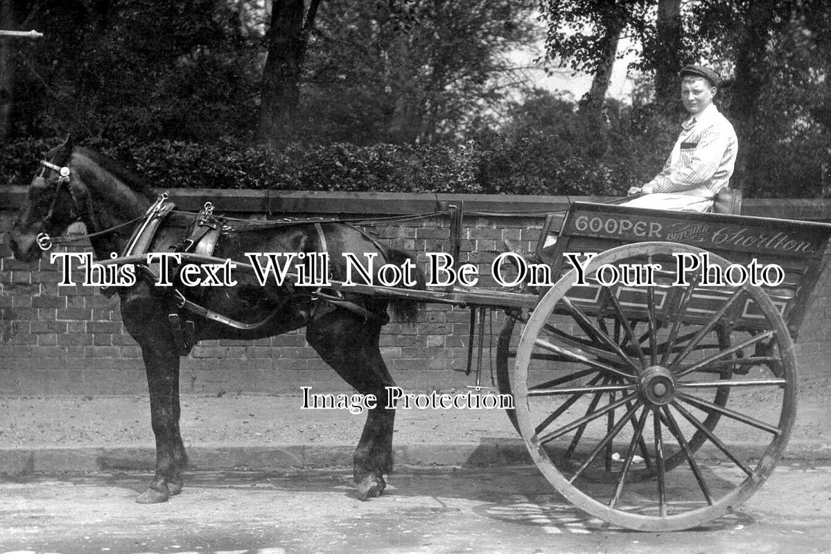 CH 2230 - Cooper Butchers Horse & Cart, Chorlton, Cheshire