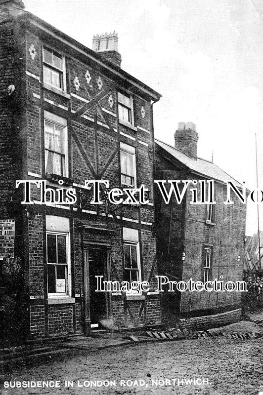 CH 2294 - Subsidence In London Road, Northwich, Cheshire c1912