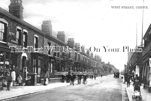 CH 2498 - West Street, Crewe, Cheshire c1907
