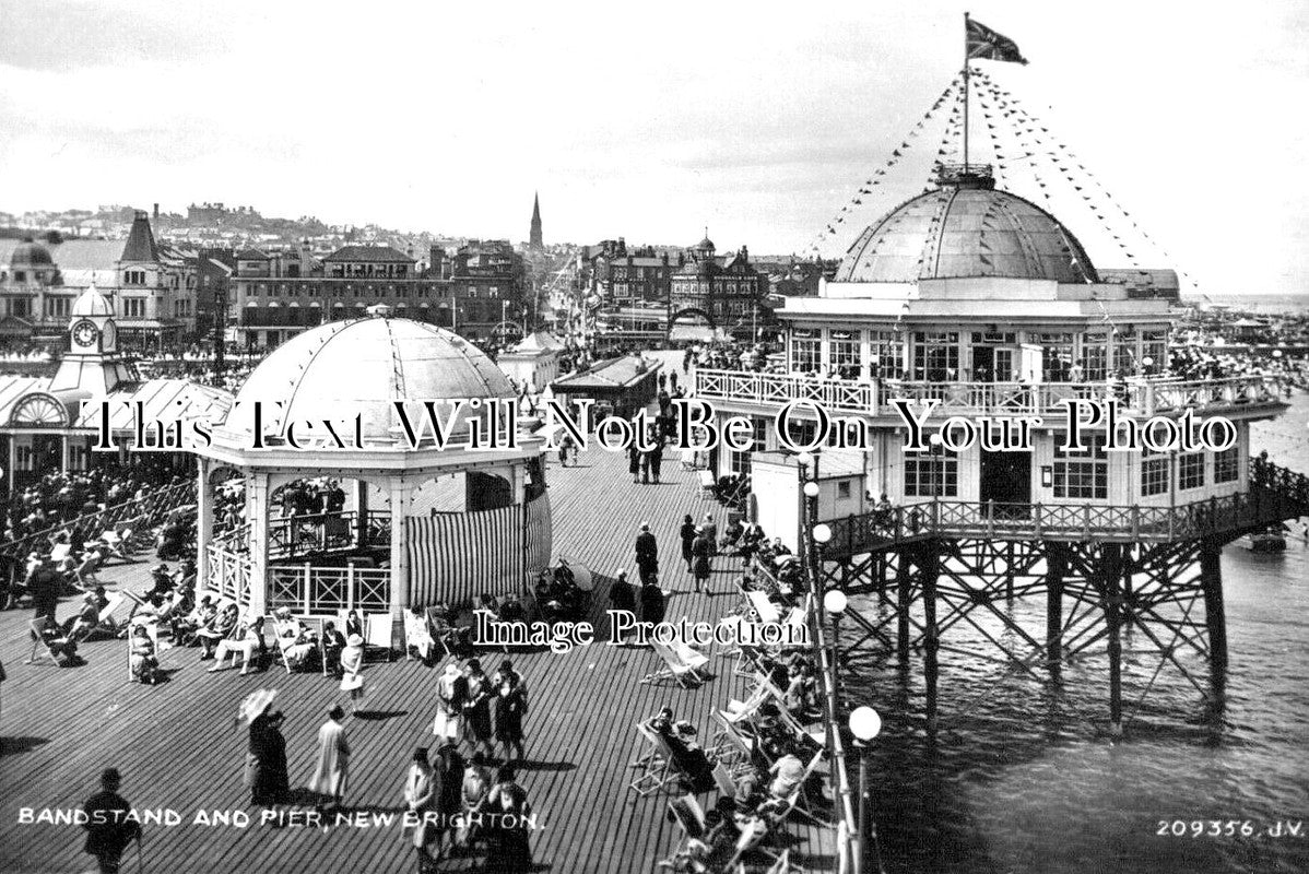 CH 2709 - Bandstand & Pier, New Brighton, Cheshire