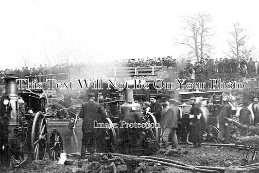 CH 2813 - Steam Engine Railway Shed Fire, Gatley, Cheshire c1906