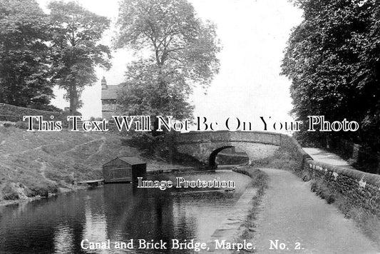 CH 3271 - Canal & Brick Bridge, Marple, Cheshire