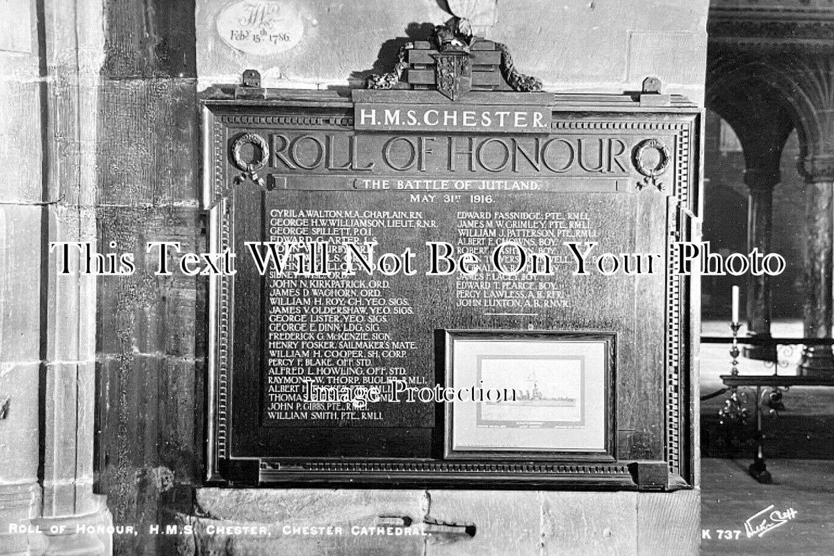 CH 3373 - HMS Chester Roll Of Honour, Chester Cathedral, Cheshire