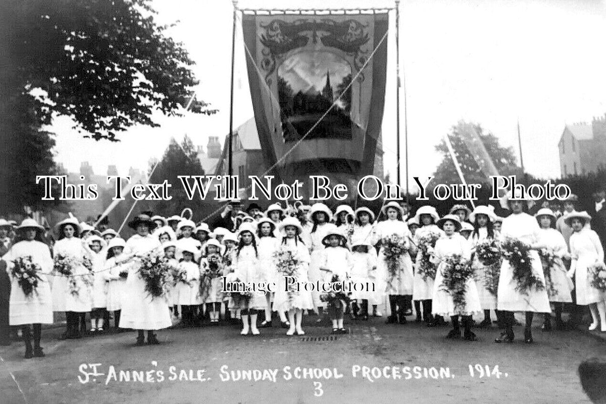 CH 3385 - St Annes Sunday School Procession, Sale, Cheshire 1914