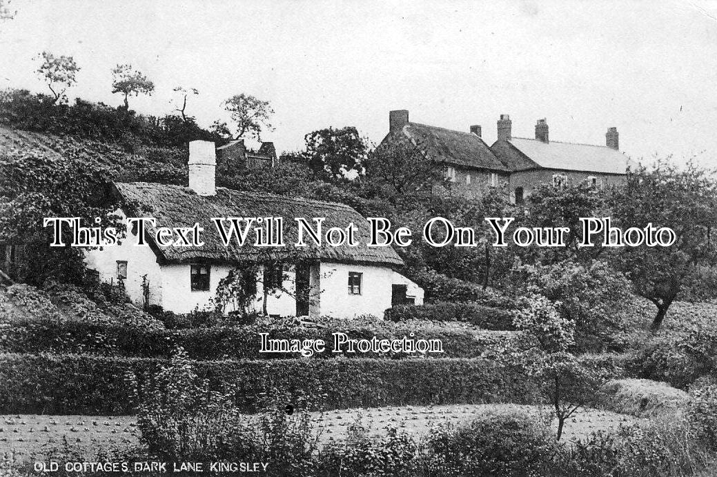 CH 380 - Old Cottages, Dark Lane, Kingsley, Frodsham, Cheshire c1911