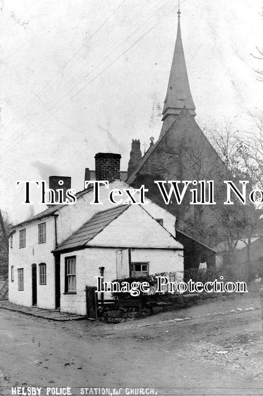 CH 562 - Police Station & Church, Helsby, Cheshire c1907