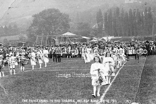 CH 872 - Procession To Throne, Helsby Rose Fete, Cheshire 1911
