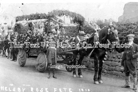 CH 873 - Horse Drawn Dressed Wagon, Helsby Rose Fete, Cheshire 1910