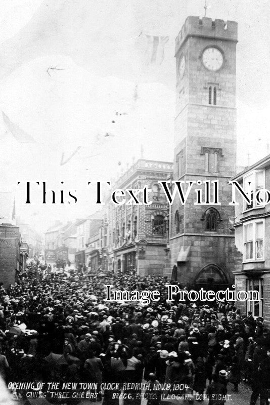CO 1016 - Opening Of The New Town Clock, Redruth, Cornwall 1904