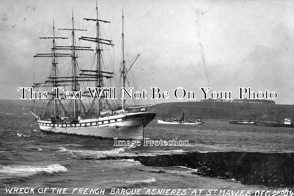 CO 1106 - Wreck Of French Barque Asnieres, St Mawes, Cornwall