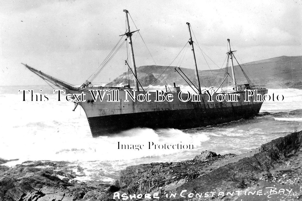 CO 1219 - Carl Of Hanburg Shipwreck, Constantine Bay, Cornwall c1917