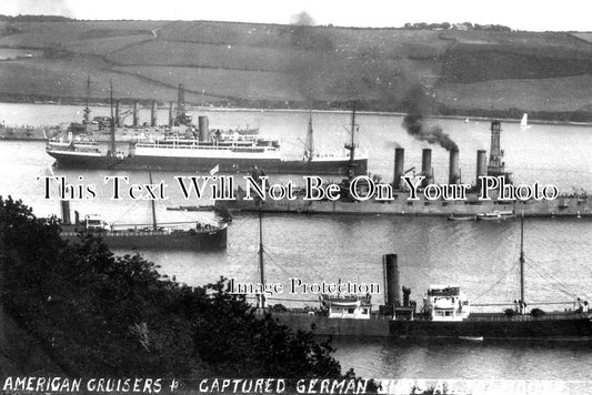 CO 1228 - American Cruisers & Captured German Ships, Falmouth, Cornwall c1914