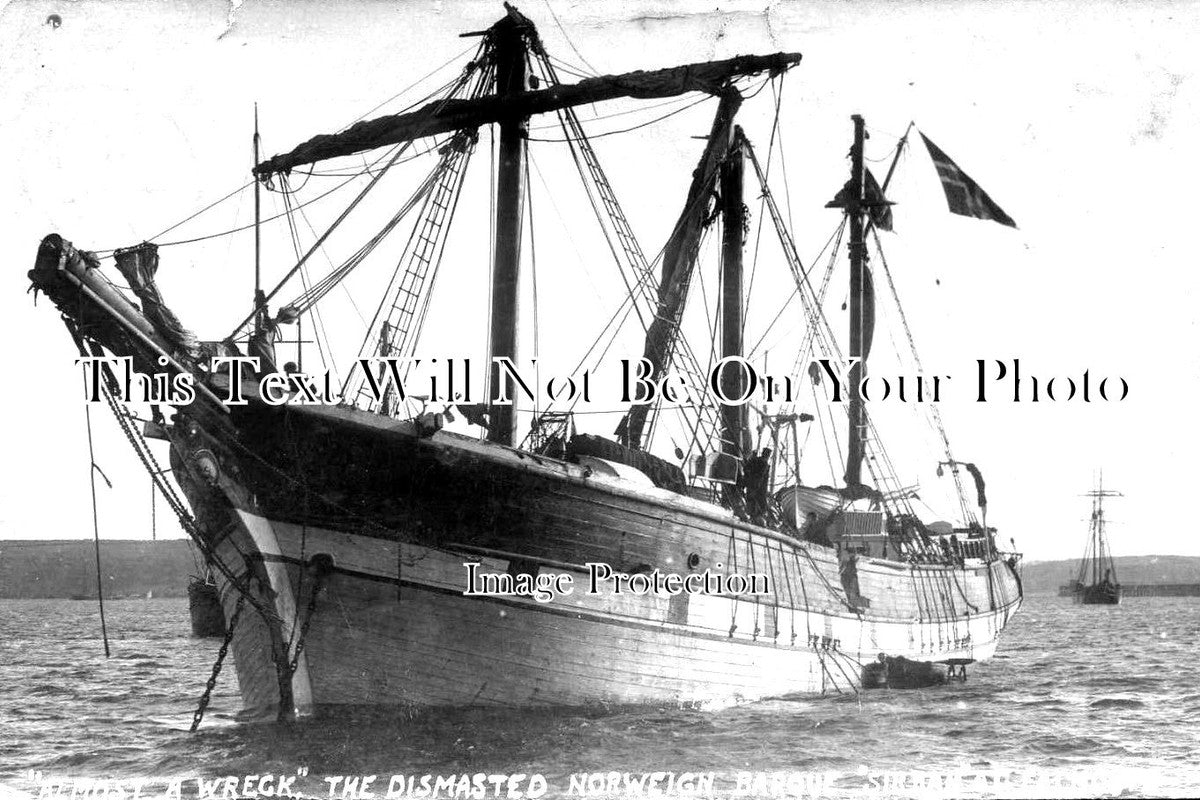 CO 1363 - The Norwegian Barque Sirrah Demasted, Falmouth, Cornwall