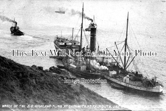 CO 1419 - SS Highland Fling Shipwreck At Cadgwith, Cornwall 1907