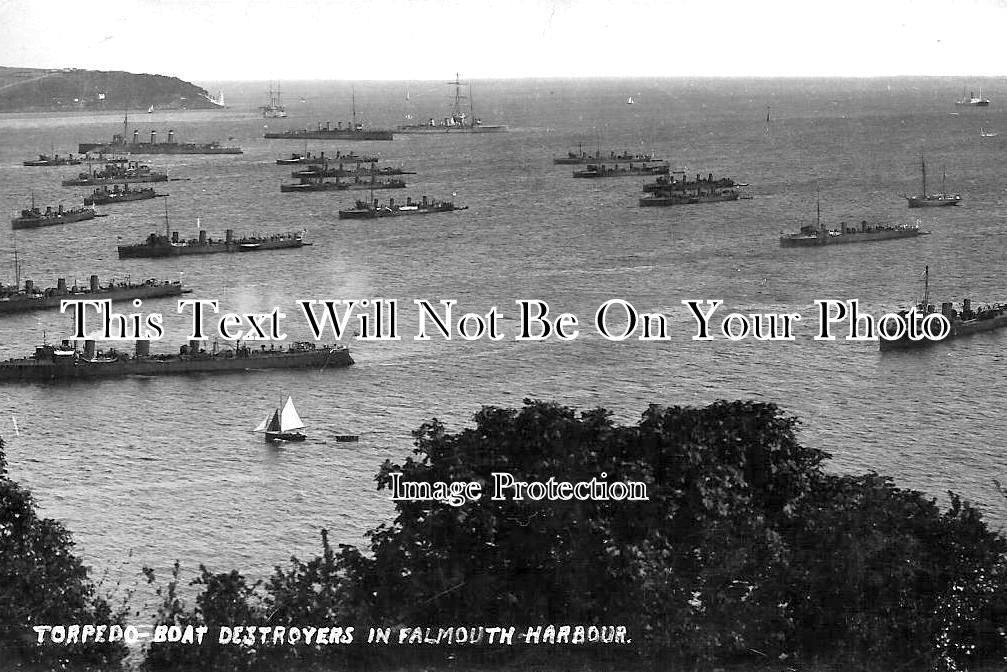 CO 1480 - Torpedo Boat Destroyers In Falmouth Harbour, Cornwall