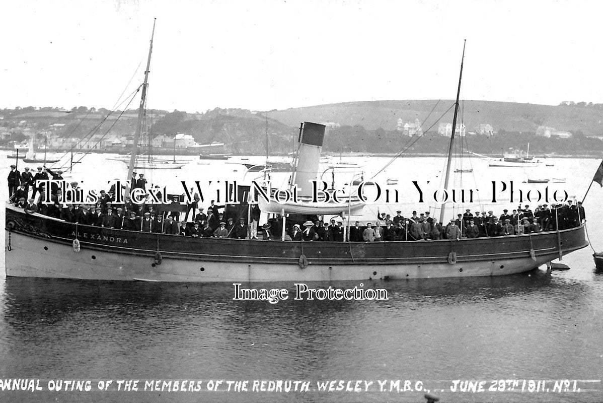 CO 1553 - Redruth Outing, Pleasure Steamer Alexandra Falmouth, Cornwall