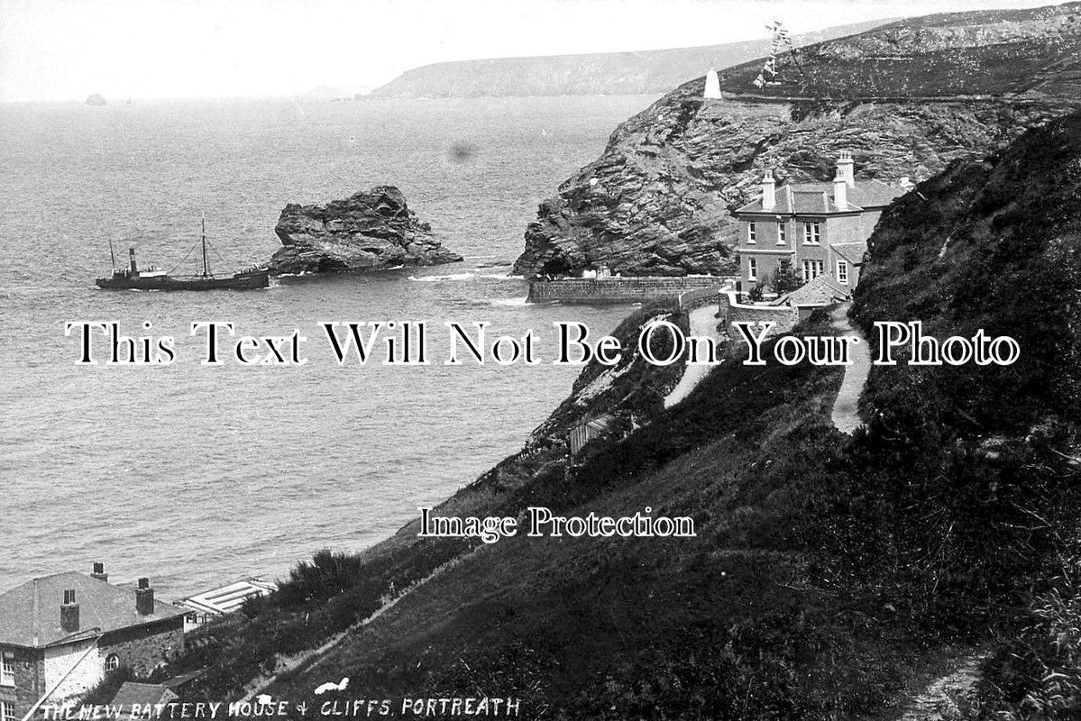 CO 1605 - The New Battery Houses & Cliffs, Portreath, Cornwall