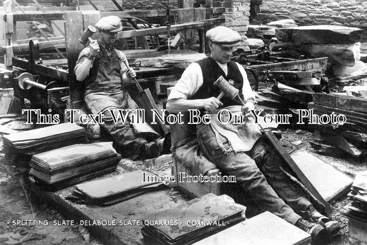 CO 1663 - Splitting Slates, Delabole Slate Quarries, Cornwall
