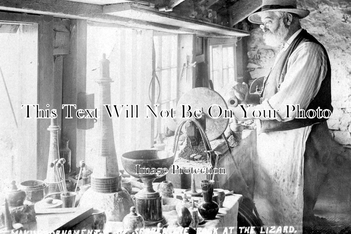 CO 1859 - Making Serpentine Ornaments, Falmouth, Cornwall c1910