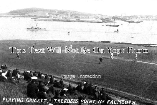 CO 1870 - Playing Cricket At Trefusis Point, Falmouth, Cornwall c1914