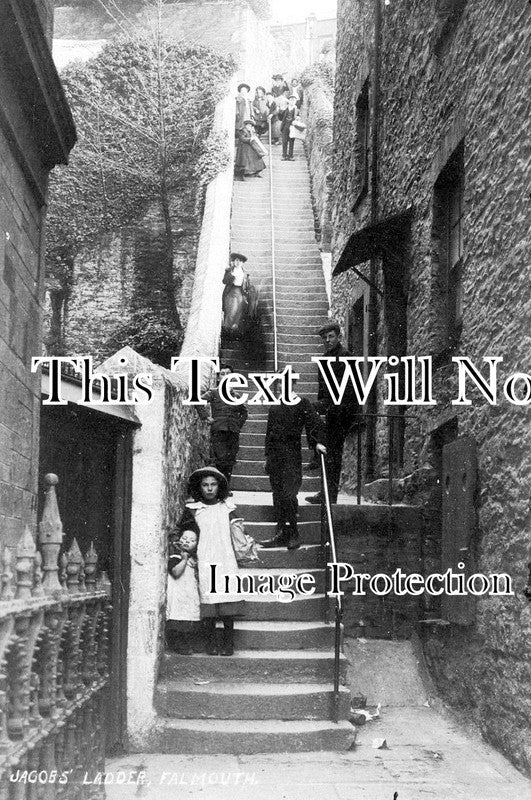 CO 2074 - Jacobs Ladder, Falmouth, Cornwall c1908