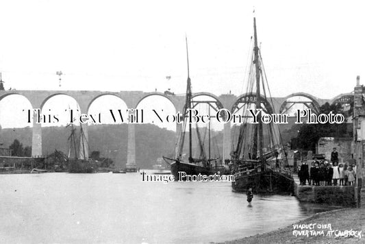 CO 2183 - Building Railway Viaduct, Calstock, Cornwall c1907