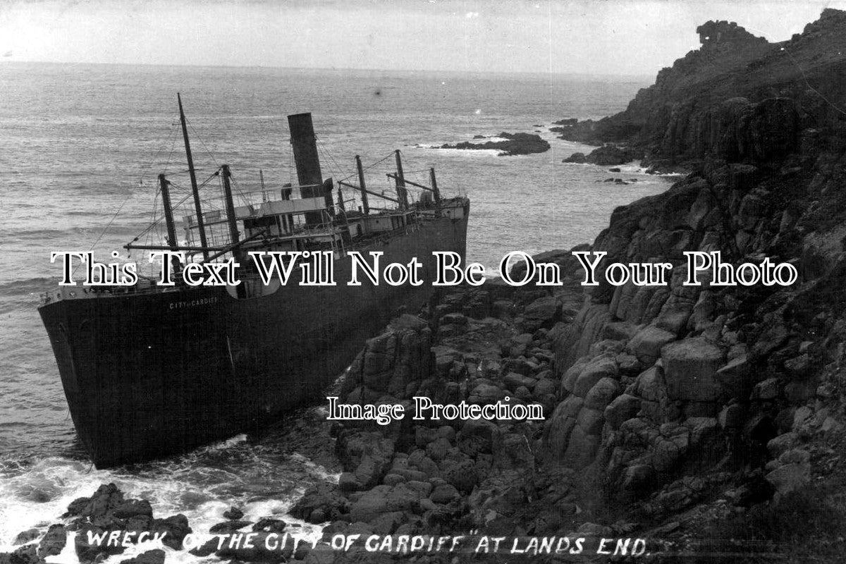 CO 251 - City Of Cardiff Shipwreck, Lands End, Cornwall c1912
