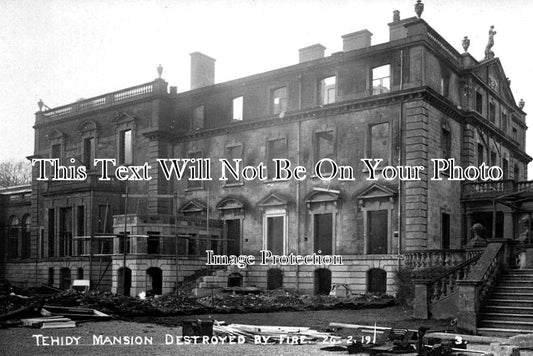 CO 2781 - Tehidy Mansion Destroyed By Fire, Cornwall 1919