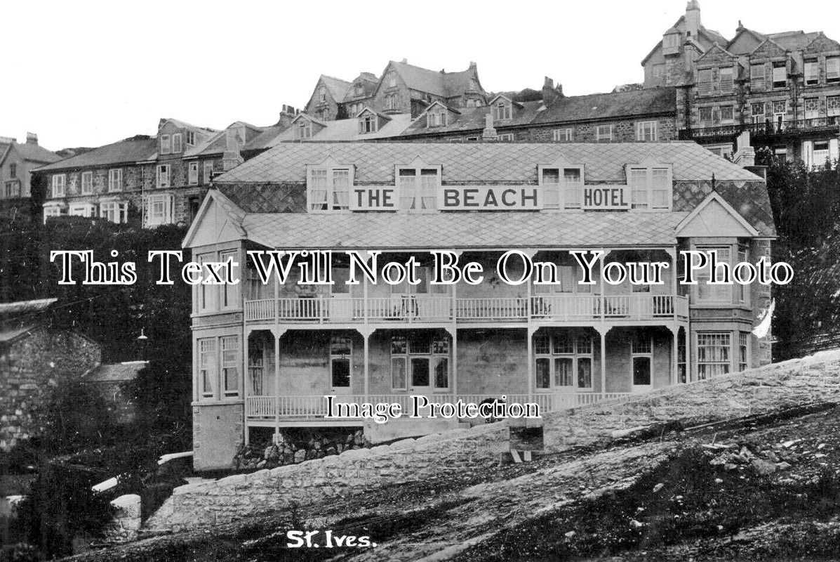CO 3079 - The Beach Hotel, St Ives, Cornwall c1913