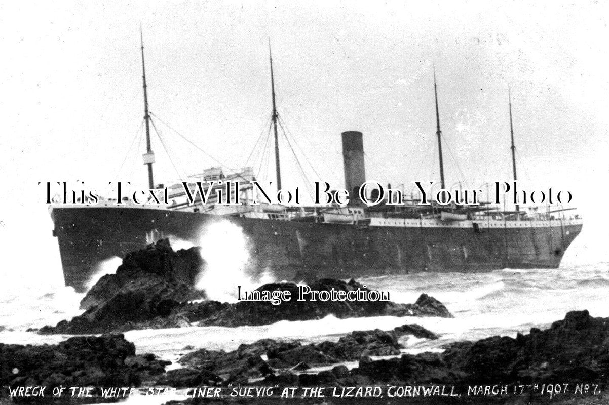 CO 3253 - Shipwreck Of The Suevig, The Lizard, Cornwall c1907