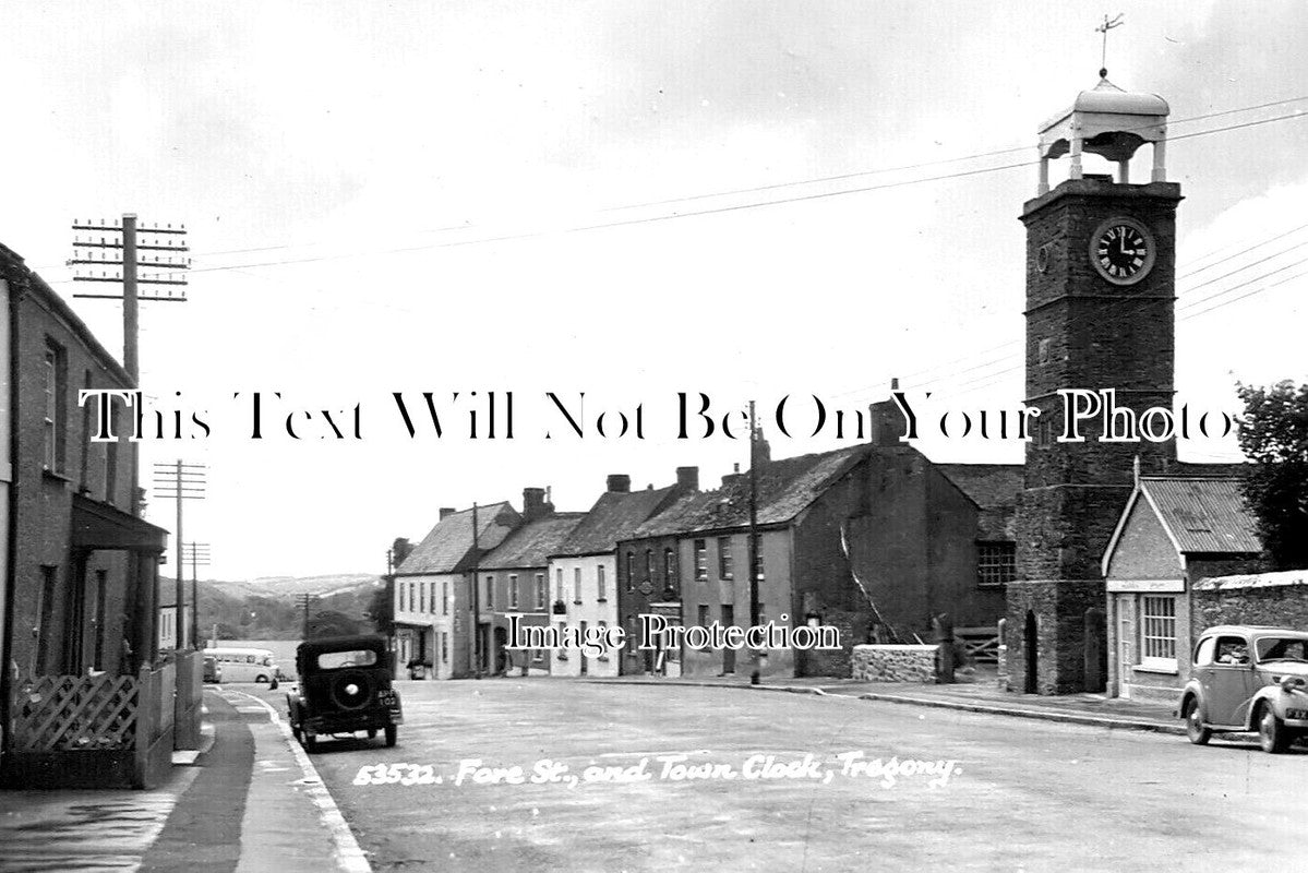 CO 3276 - Fore Street & Town Clock, Tregony, Cornwall