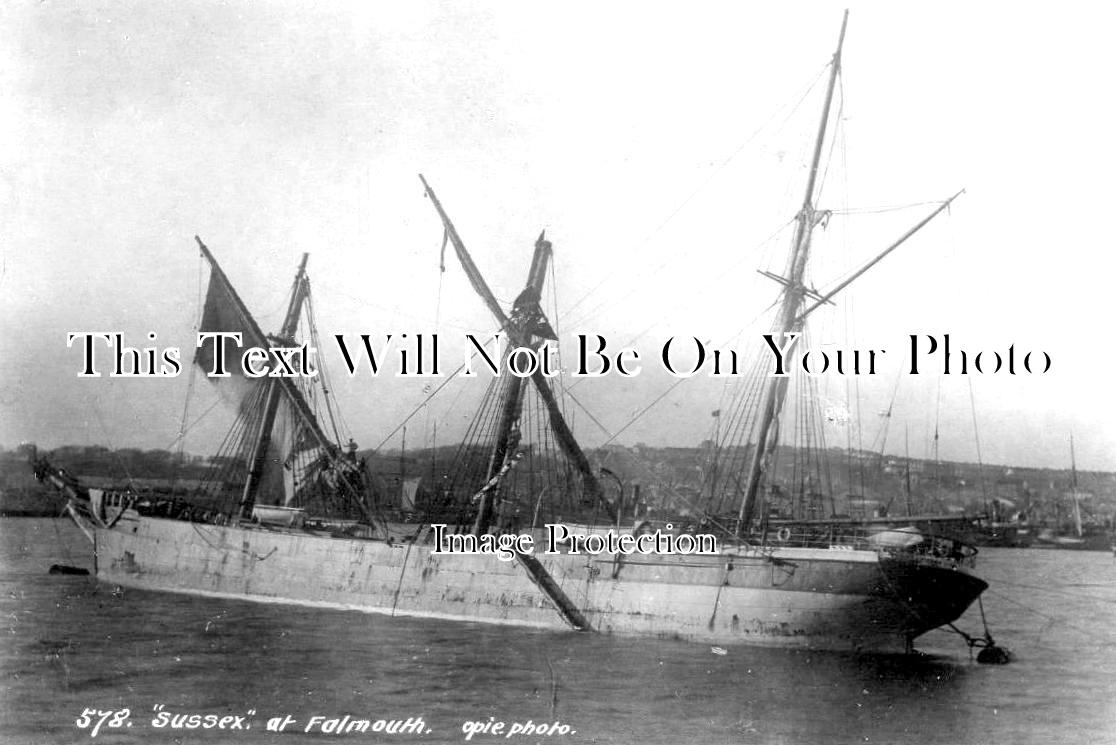 CO 3496 - Sailing Ship Sussex Shipwreck At Falmouth, Cornwall
