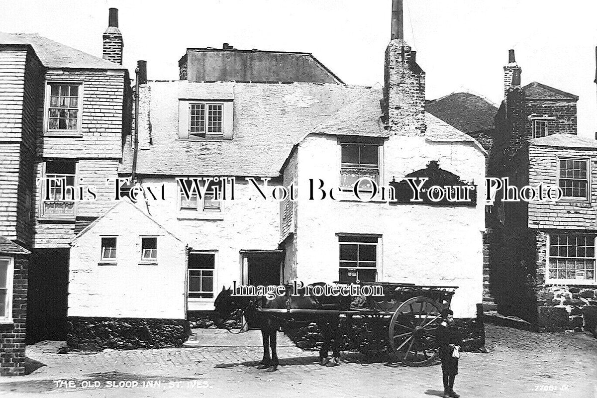 CO 3553 - The Old Sloop Inn Pub, St Ives, Cornwall c1931