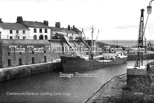 CO 3704 - Loading China Clay, Charlestown Harbour, Cornwall c1960