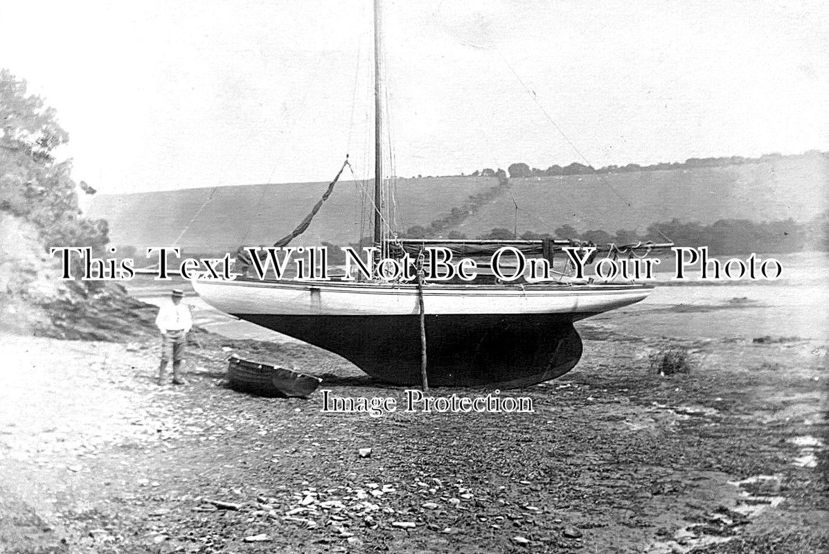 CO 3833 - Racing Boat Yacht, St Mawes, Falmouth, Cornwall c1913