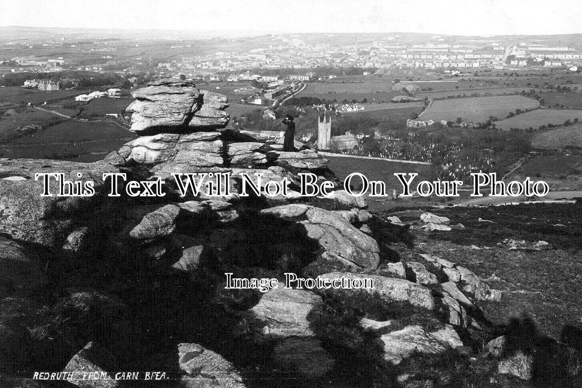 CO 3869 - Redruth From Carn Brae, Cornwall