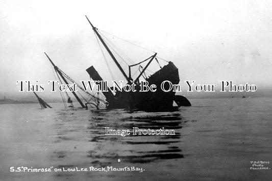 CO 4094 - SS Primrose On Low Lee Rock, Mounts Bay, Cornwall 1906