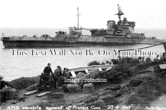 CO 4133 - HMS Warspite Shipwrecked Of Prussia Cove, Cornwall 1947