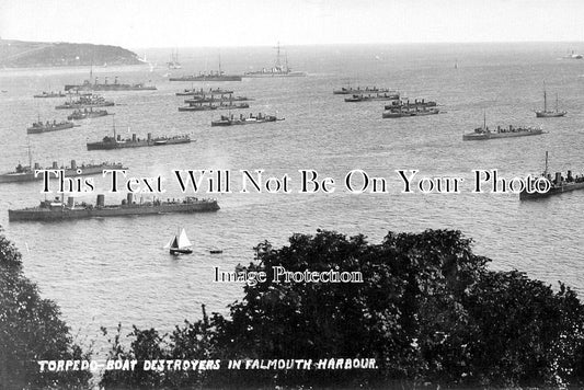 CO 4291 - Torpedo Boat Destroyers In Falmouth Harbour, Cornwall